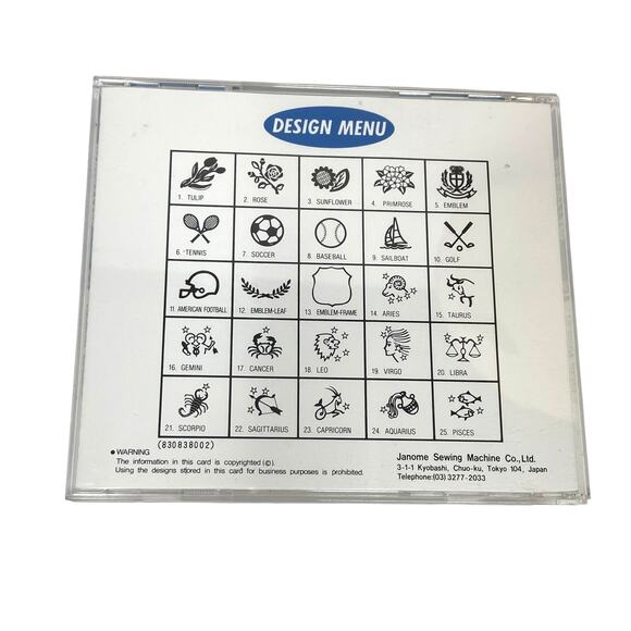 Janome 8000 Memory Card 2 Vintage Design Series Embroidery NEW-Opened 25 Images - Picture 7 of 13